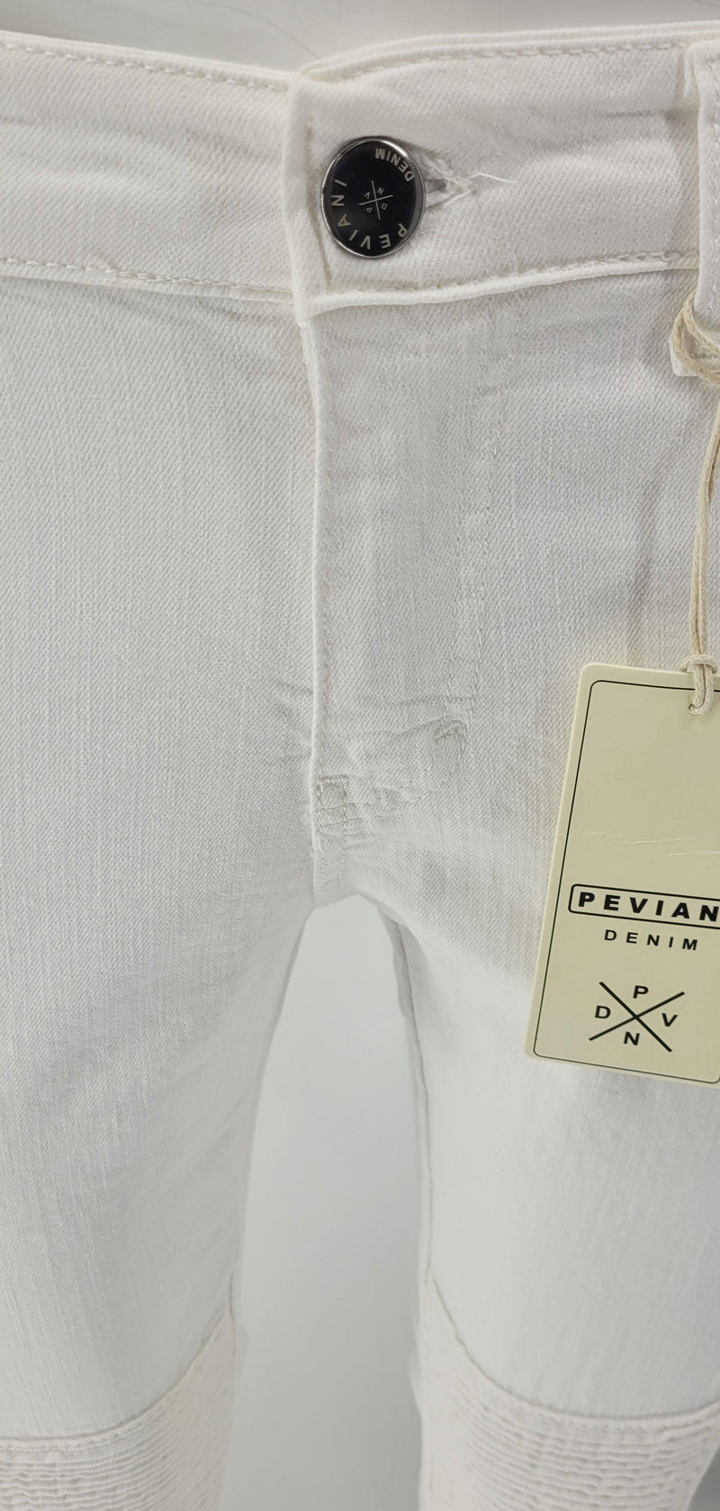 Peviani Biker Slim Fit Jeans -White - Georgio Peviani
