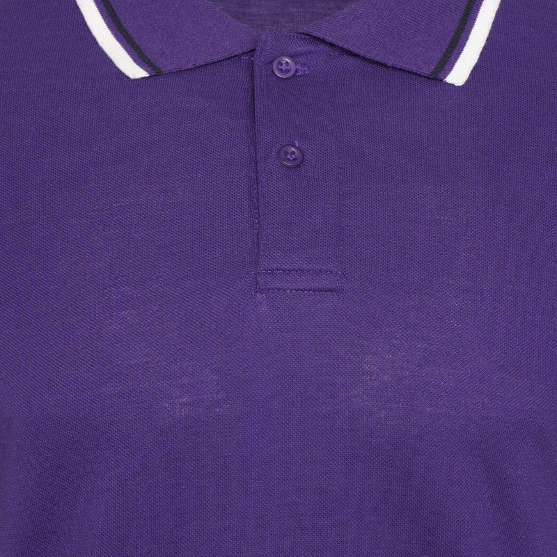 Mens Polo Shirt Top Men Striped Collar & Sleeves Tipping T-Shirt Summer Shirts Casual Gym Wear Pique Tops