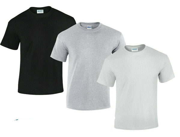 Mens Plain Top Shirt Gildan Cotton Crew Neck Top Unisex Short Sleeve T-Shirt S-2XL - Georgio Peviani