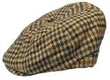 Mens Baker Boy Newsboy Flat Cap Hat Herringbone Gatsby 8 Panel Check Grandad Hat One Size - Georgio Peviani