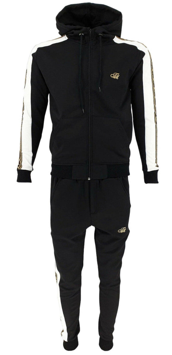 Mens Zip Up Hoodie & Joggers Tracksuit Set Men Black Matching Urban Fashion Sweatshirts Sweatpants Athletic Track Suit - Georgio Peviani