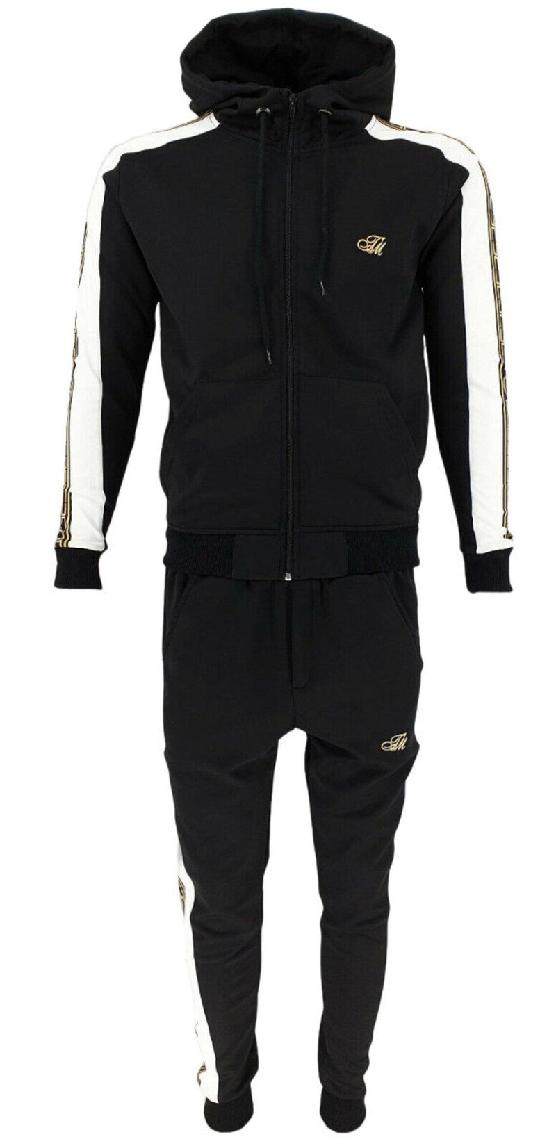 Mens Zip Up Hoodie & Joggers Tracksuit Set Men Black Matching Urban Fashion Sweatshirts Sweatpants Athletic Track Suit