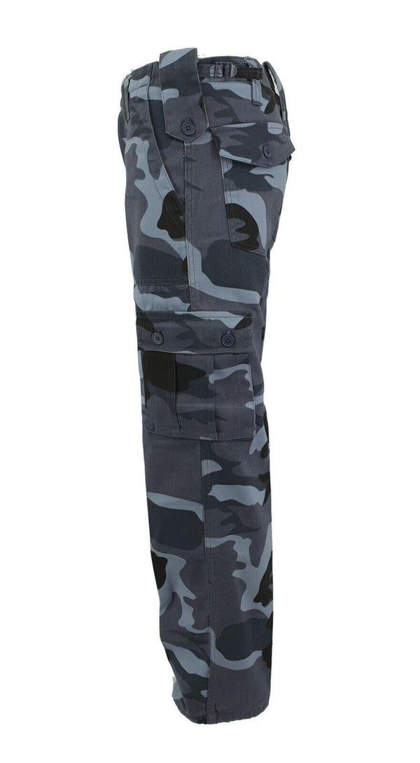 Mens Blue Army Cargo Trouser Urban Combat Military Trousers Camouflage Pants Casual UK 30-44 - Georgio Peviani