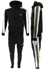 Mens Zip Up Hoodie & Joggers Tracksuit Set Men Black Matching Urban Fashion Sweatshirts Sweatpants Athletic Track Suit