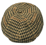 Mens Baker Boy Newsboy Flat Cap Hat Herringbone Gatsby 8 Panel Check Grandad Hat One Size - Georgio Peviani