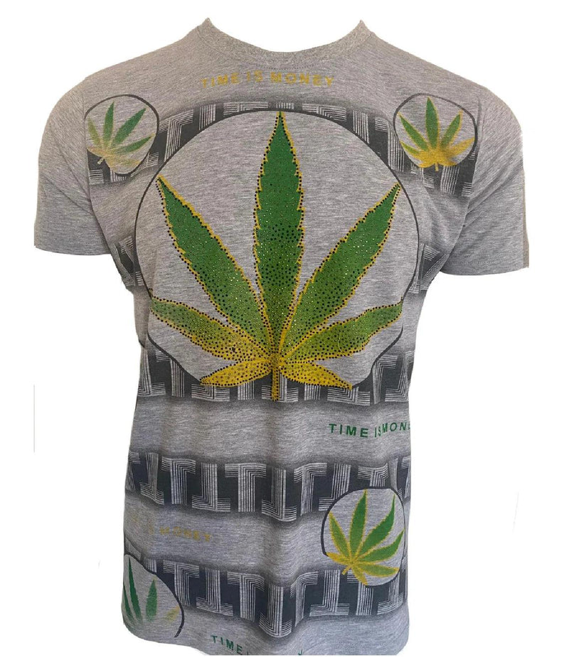 Men’s T Shirts Leaf Weed Cannabis Top Urban Hip Hop Tee Men Marijuana Ganja Shirt