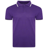 Mens Polo Shirt Top Men Striped Collar & Sleeves Tipping T-Shirt Summer Shirts Casual Gym Wear Pique Tops - Georgio Peviani