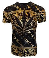 Men’s T Shirts Leaf Weed Cannabis Top Urban Hip Hop Tee Men Marijuana Ganja Shirt