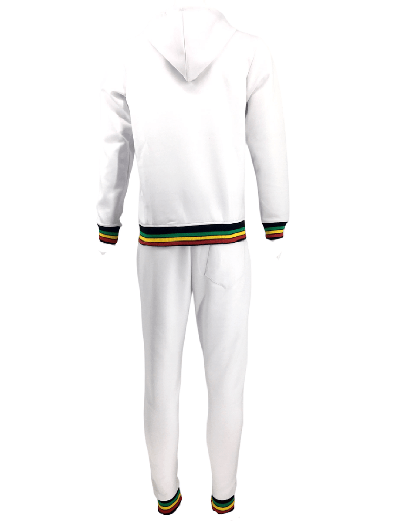 Mens Tracksuit 2 Piece Zipper Rasta Multicolour Men's Matching Sweatshirts Sweatpants Athletic Hoodie & Joggers Zip Pants Bottoms Track Suit - Georgio Peviani