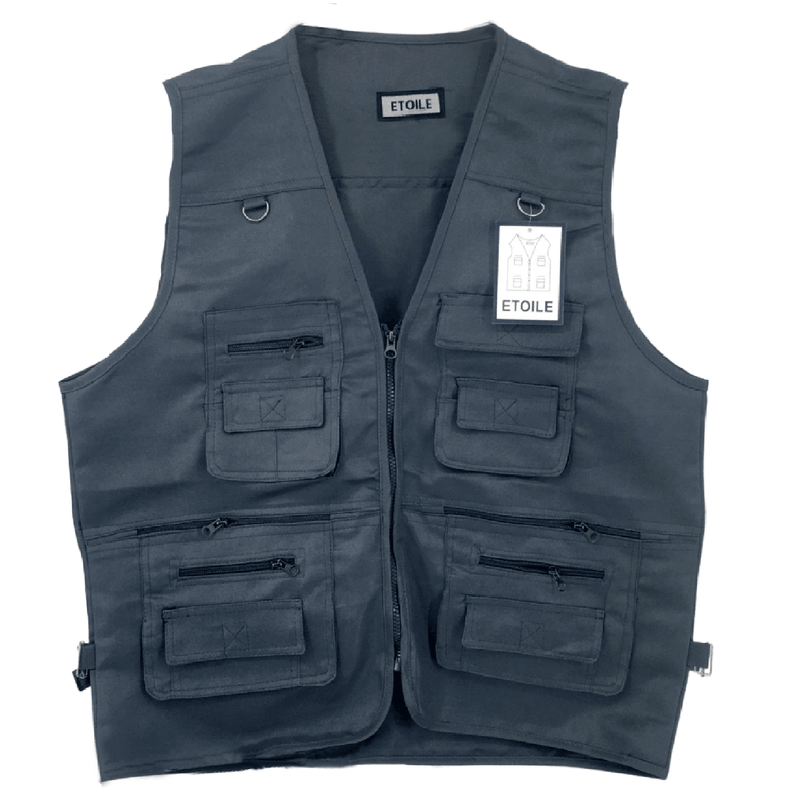 Mens Vest Waistcoat Utility Multi Pocket Workwear Body Warmer Gillet Fisherman - Georgio Peviani