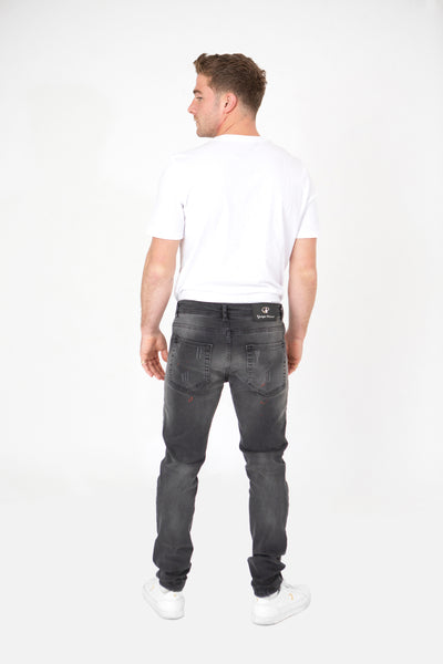 BLACK STONEWASH COMFORT FIT JEANS