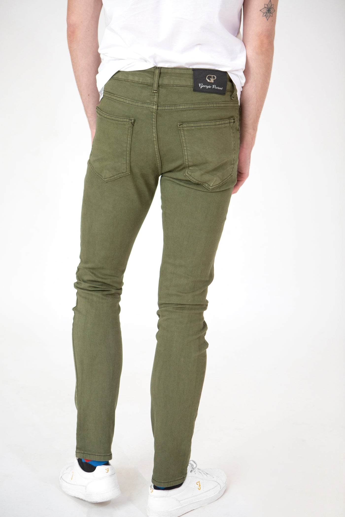 VERDANT CANVAS: ARTISAN GREEN PAINT SPLATTER JEANS