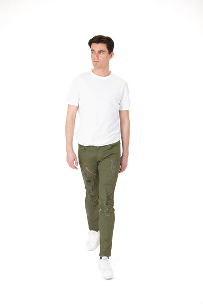 VERDANT CANVAS: ARTISAN GREEN PAINT SPLATTER JEANS