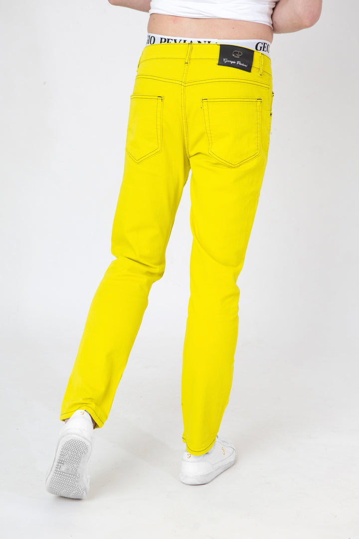 Georgio Peviani Jeans GP2 -YELLOW STRETCH DENIM SLIM FIT JEANS