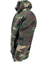 Mens Camouflage Hoodie Fur Lined Full Zip Army Camo Military Sherpa Hooded Men Warm Winter Jacket M - 3XL