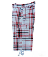 Mens Check Shorts 3/4 Length Casual Classic Fit Summer Shorts Elasticated Waist Cargo Combat Half Pants