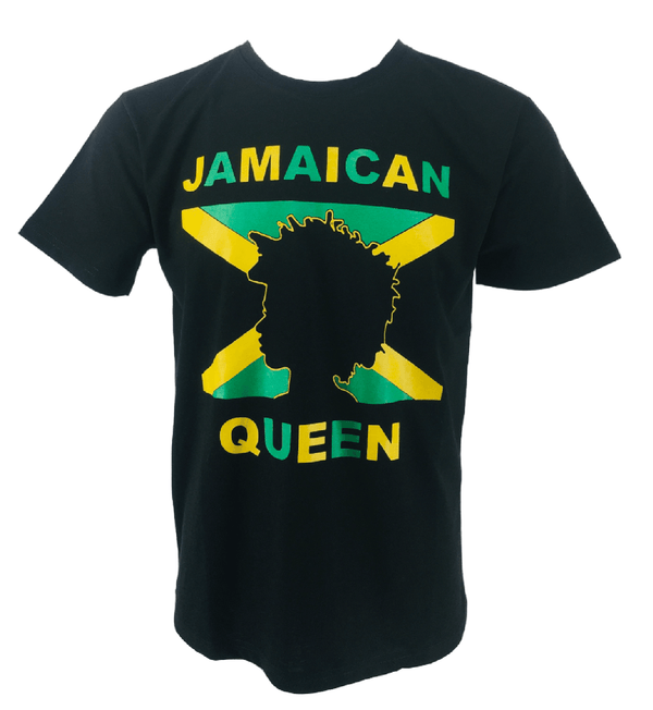 Jamaican Queen Flag Top T-Shirt Jamaica Mens Womens Pride Rastafari Reggae Vintage Style Tee Tops Shirt
