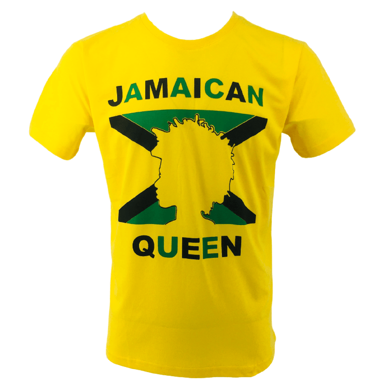 Jamaican Queen Flag Top T-Shirt Jamaica Mens Womens Pride Rastafari Reggae Vintage Style Tee Tops Shirt
