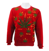 Mens Marijuana Leaves Sweatshirt Ganja Jumper Fleece Cannabis Sweater Knitwear Top UK S-2XL - Georgio Peviani