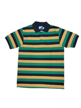 Men's Rasta Polo Striped T Shirt Men Collar Short Sleeves Shirt Top Pendeen Tee
