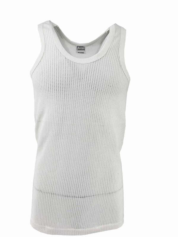 Mens Payden Vest Top Shirt Premium 100% Cotton Mesh Fishnet String Summer Airtex V Neck Tops Shirts