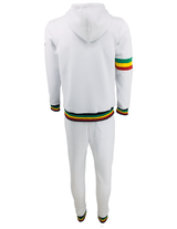 Mens Tracksuit 2 Piece Zipper Rasta White Men's Matching Sweatshirts Sweatpants Athletic Hoodie & Joggers Zip Pants Bottoms Track Suit