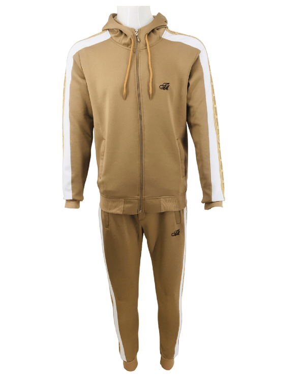 Mens Silk Tracksuit Zip Up Hoodie & Joggers Set Men Matching Urban Fashion Sweatshirts Sweatpants Athletic Track Suit