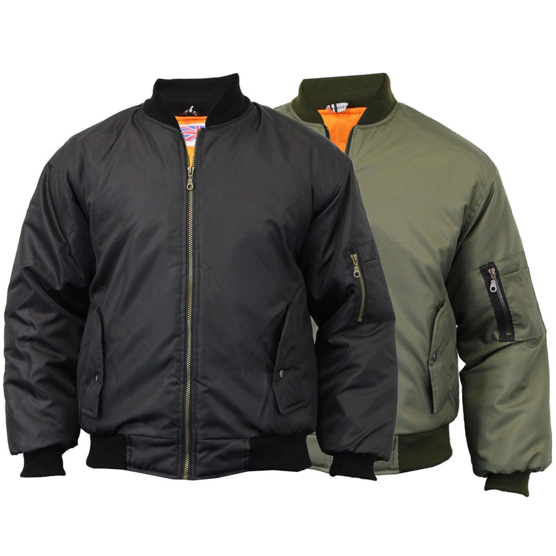 Mens Bomber Jacket Ma1 Army Pilot Biker Military Security Padded Harrington Coat Vintage Jackets Coats - Georgio Peviani