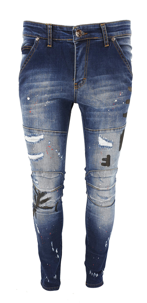 DK Paint Splatter Slim Fit Jeans